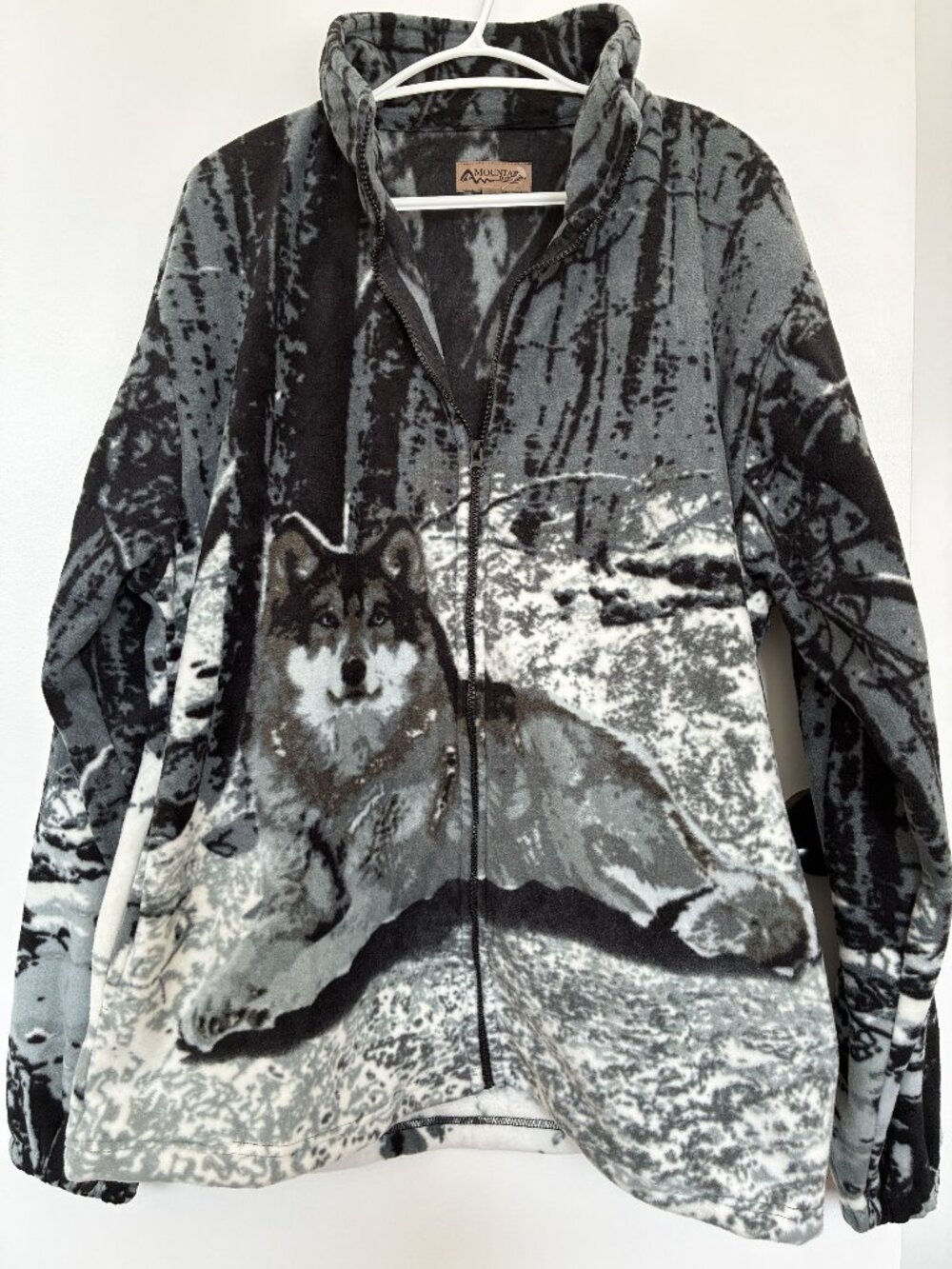 Mountain Ridge Wolf Zip Up Sweater